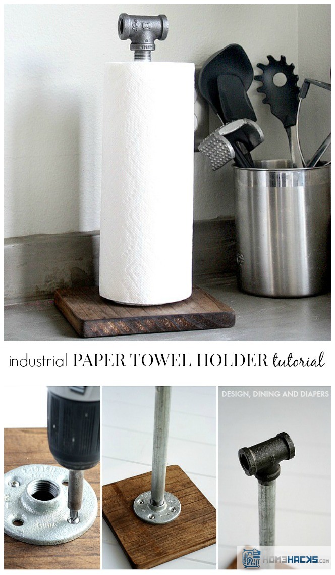 How to Build a Cool Industrial Paper Towel Holder - HomeHacks