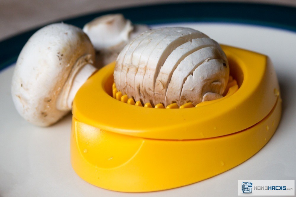 How to Slice Mushrooms Quickly with an Egg Slicer