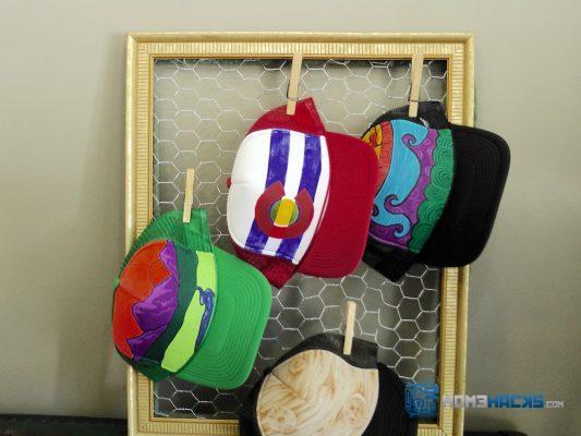 DIY Chicken Wire Hat Organizer