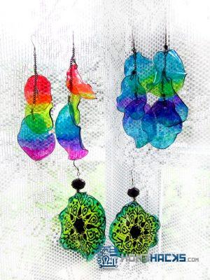 Recycled Water Bottle Plastic Earrings