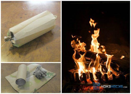 lint roll fire starter