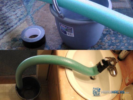 Use a Pool Noodle as a Faucet Hose Attachment