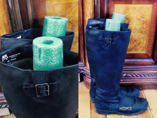 Use Pool Noodles as Boot Inserts