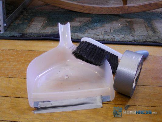 Use Duct Tape with Dustpan to Sweep Crumbs