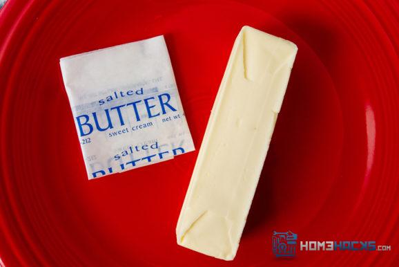 grease pan with butter wrapper