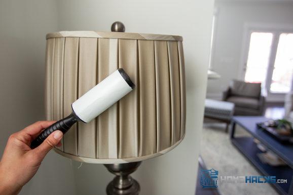 dust lampshades with a lint roller