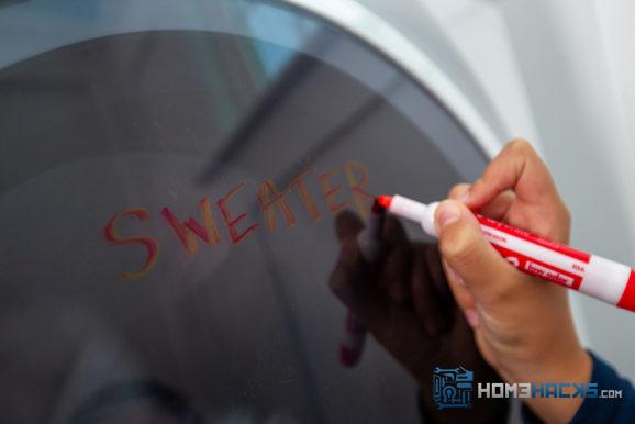 write notes on dryer with dry erase marker