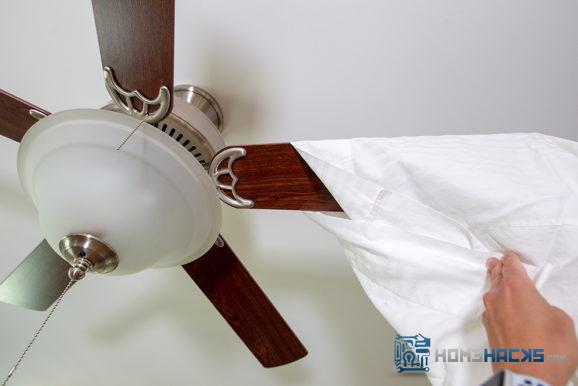 pillow case to clean ceiling fan